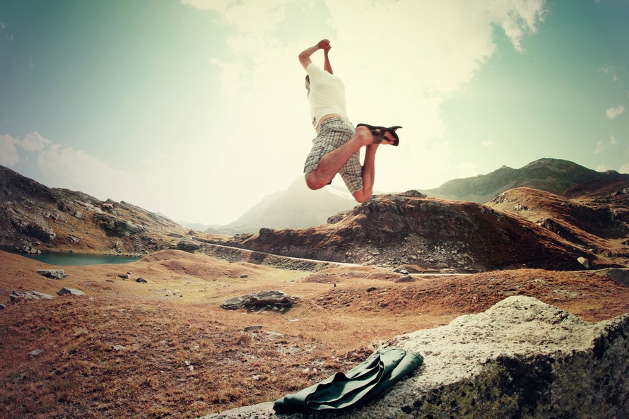 guy jumping for joy